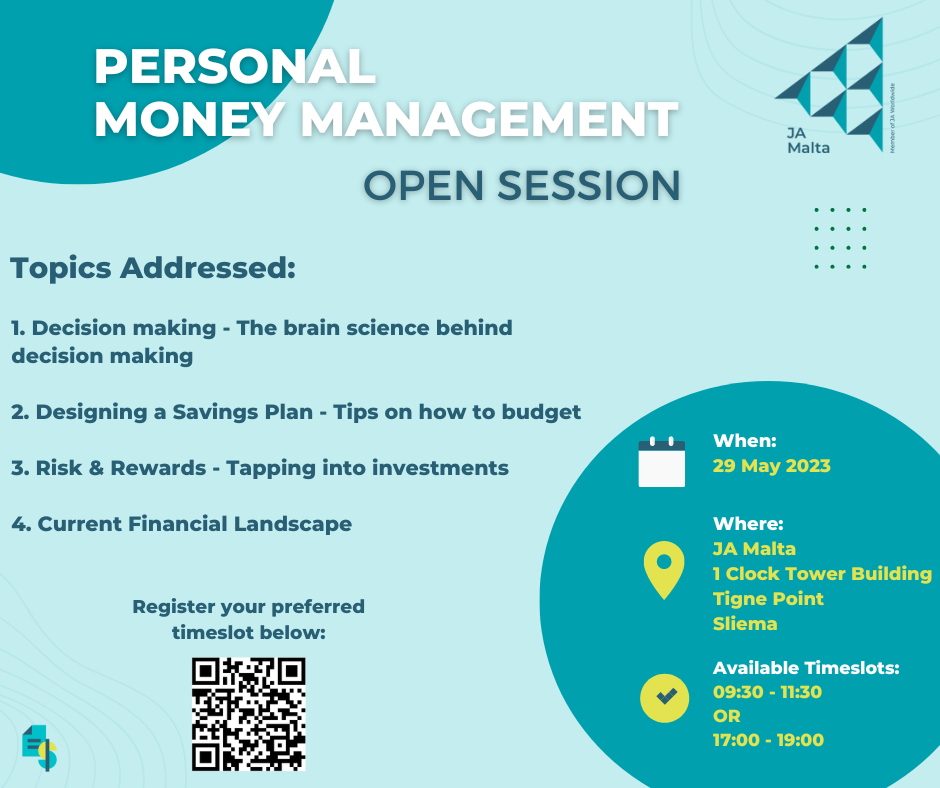 Free Personal Money Management Session - JA Malta - 29th May 2023